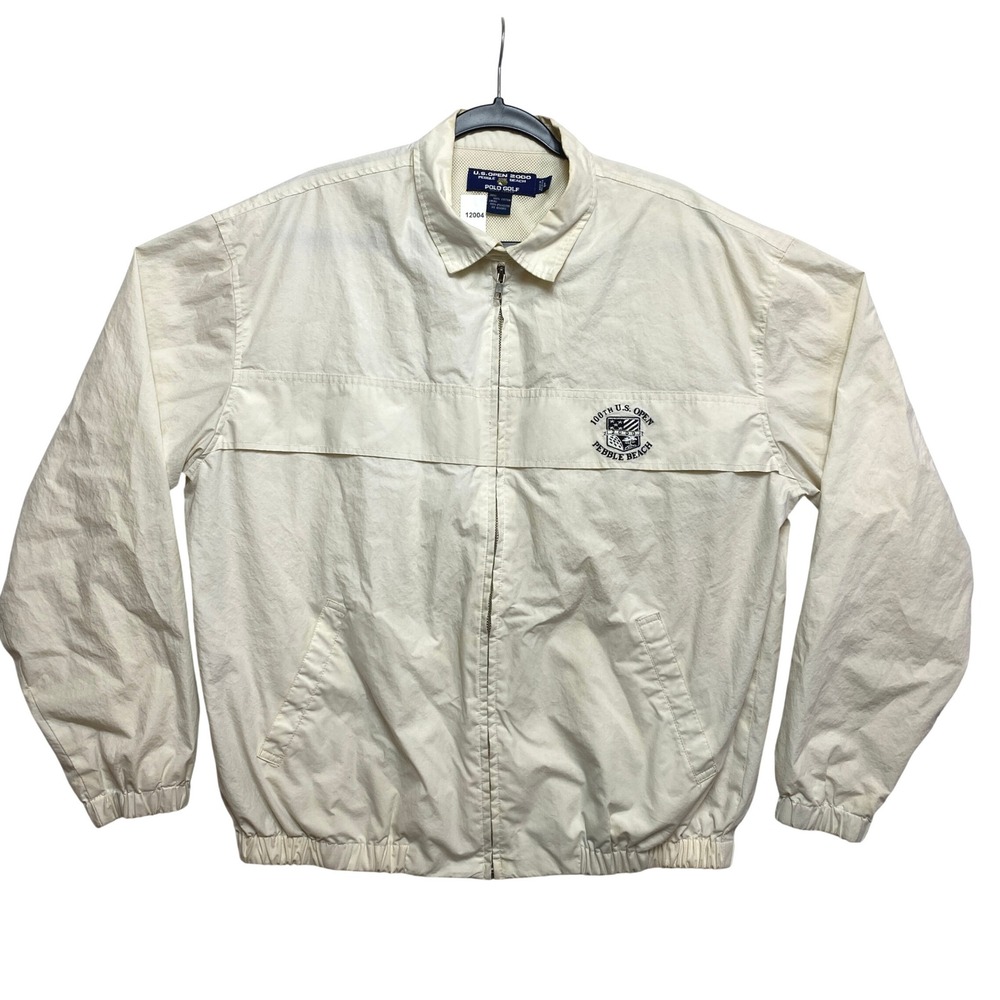 Polo Golf Jacket Mens Large Cream 100th U.S. Open 2000 Pebble Beach